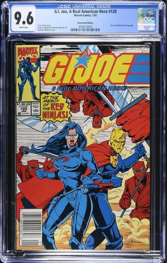 G.I. JOE, A REAL AMERICAN HERO #120 CGC 9.6 Newsstand Front Cover