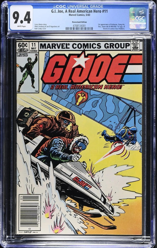 G.I. Joe, A Real American Hero #11 CGC 9.4 Newsstand Front Cover