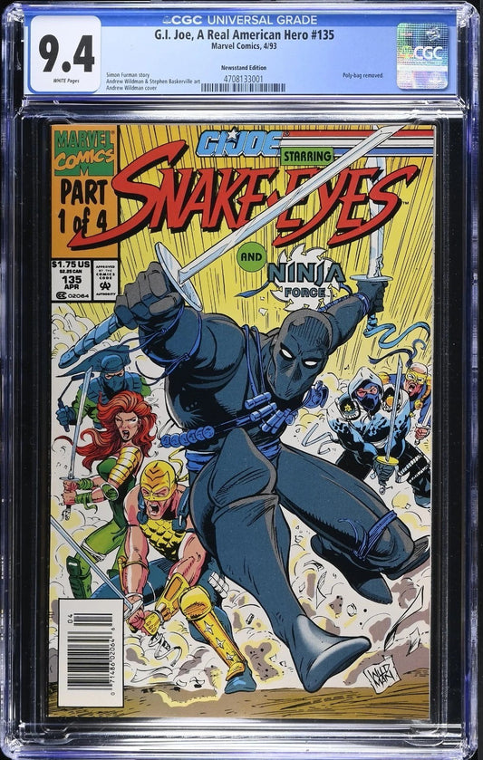 G.I. Joe, A Real American Hero #135 CGC 9.4 Newsstand Front Cover