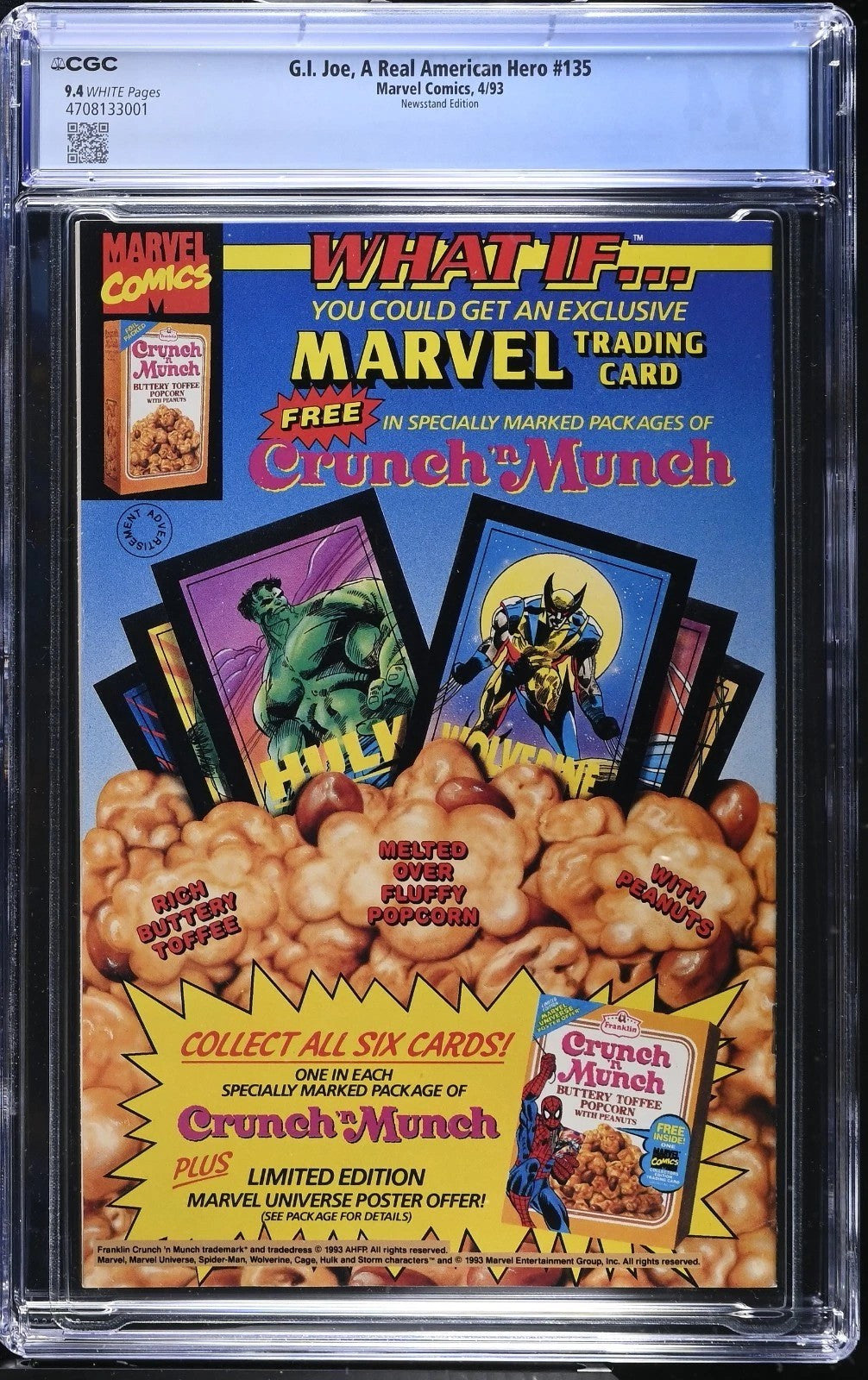 G.I. Joe, A Real American Hero #135 CGC 9.4 Newsstand (1993)